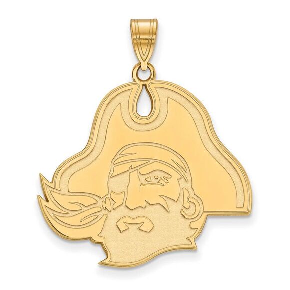 14k Gold Plated Silver East Carolina U XL Mascot Pendant